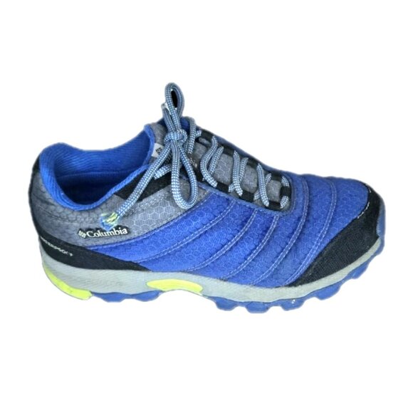Columbia Kids Plateau Waterproof Hiking Shoes - Size 4 Blue Yellow Sneakers - Picture 6 of 10